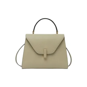 Valextra Iside Leather Shoulder Bag, Crossbody Bag, Handbag Medium Size Women's Tundra Green