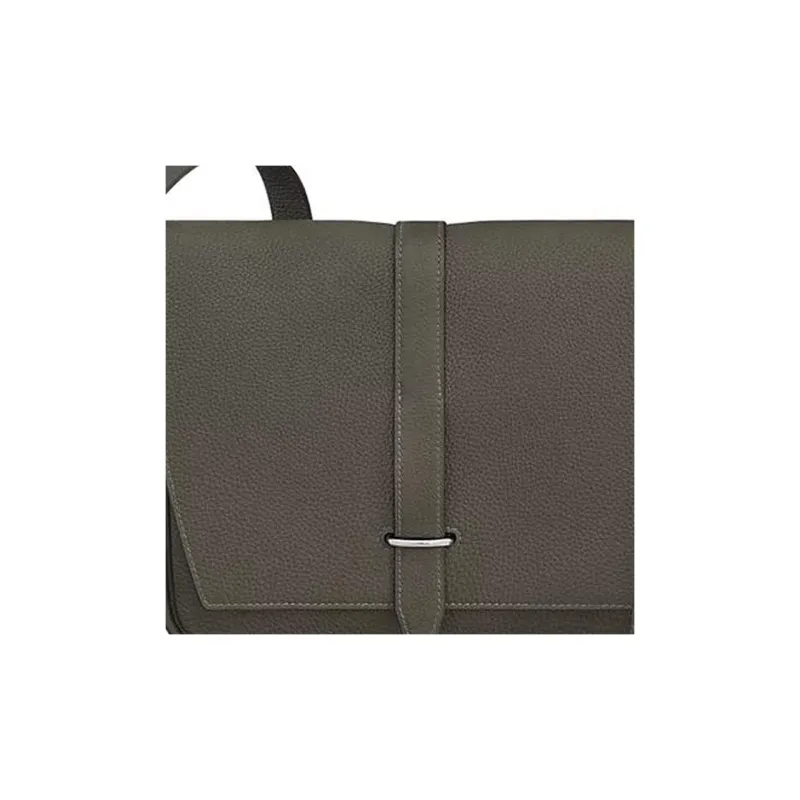 HERMES Steve Light Junior Togo Calfskin Messenger Bag Shoulder Bag Crossbody Bag Men's G8 Vert Maquis Forest Green-3