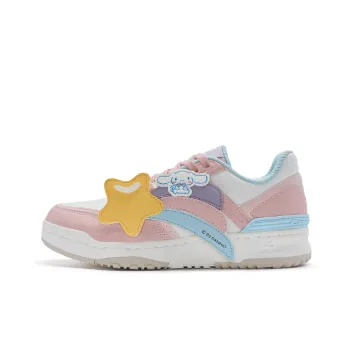 XTEP Skateboard Shoes Women's Low Top Fluorescent Cherry Blossom Pink/Sail White
