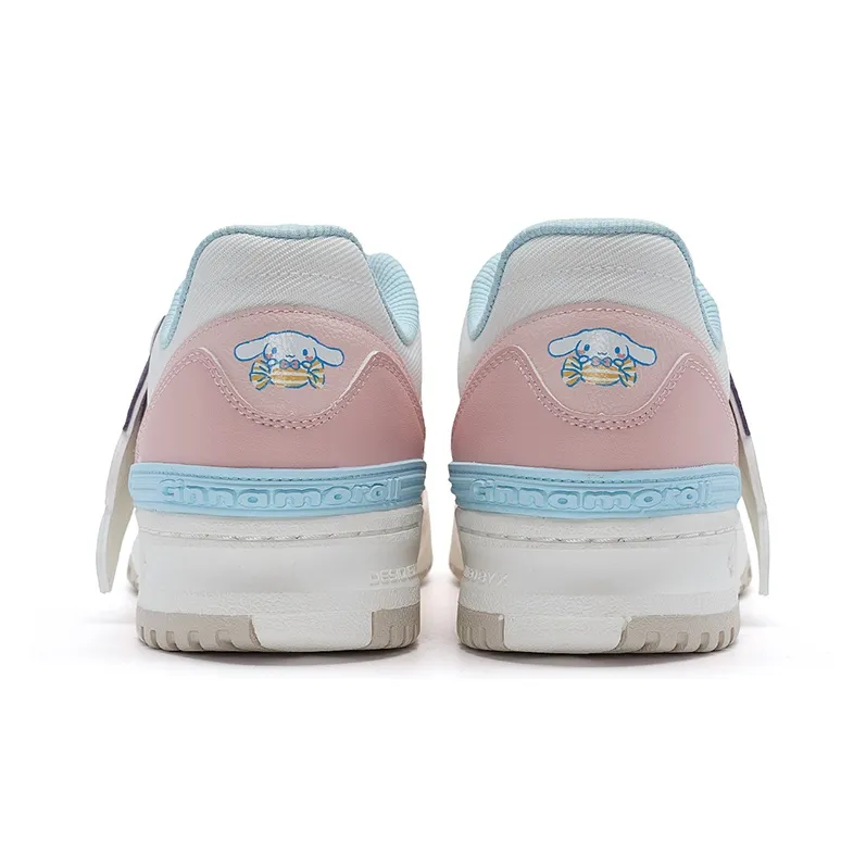 XTEP Skateboard Shoes Women's Low Top Fluorescent Cherry Blossom Pink/Sail White-3