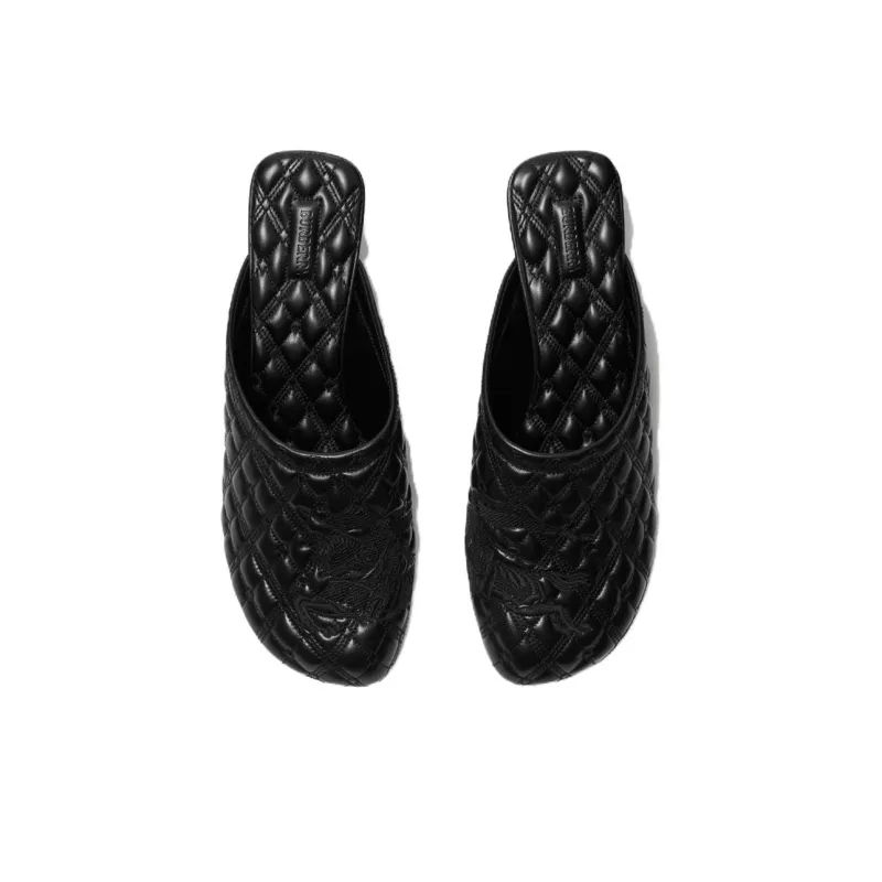 Burberry Embroidered Quilted Mules-3