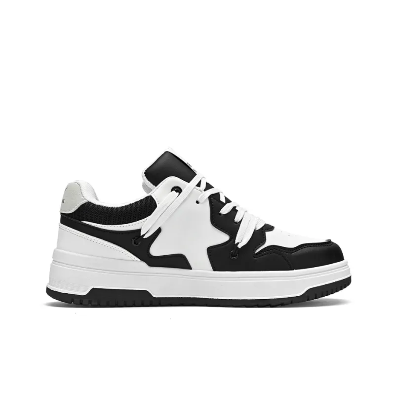 Binary Lightweight Breathable And Supportive Low Top Skateboard Shoes Men's Black White-1