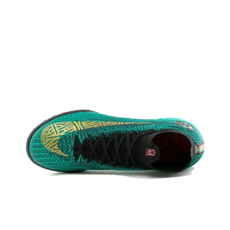 Nike Mercurial Superfly 6 TF Turf Slip Resistant And Breathable Soccer Shoes Men's Black Green-2