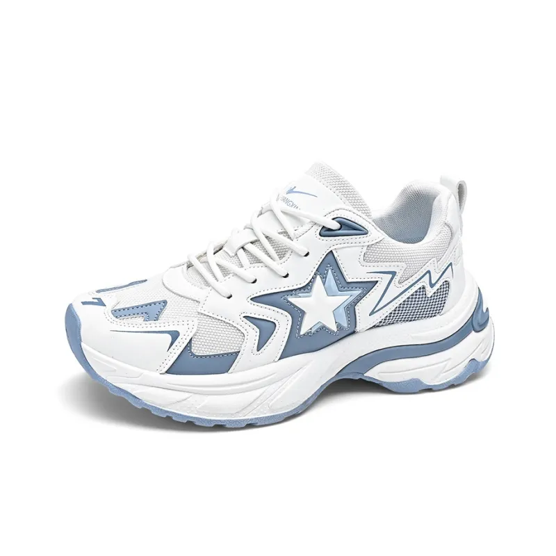 Binary Low Top Chunky Sneakers Men's White Blue-2