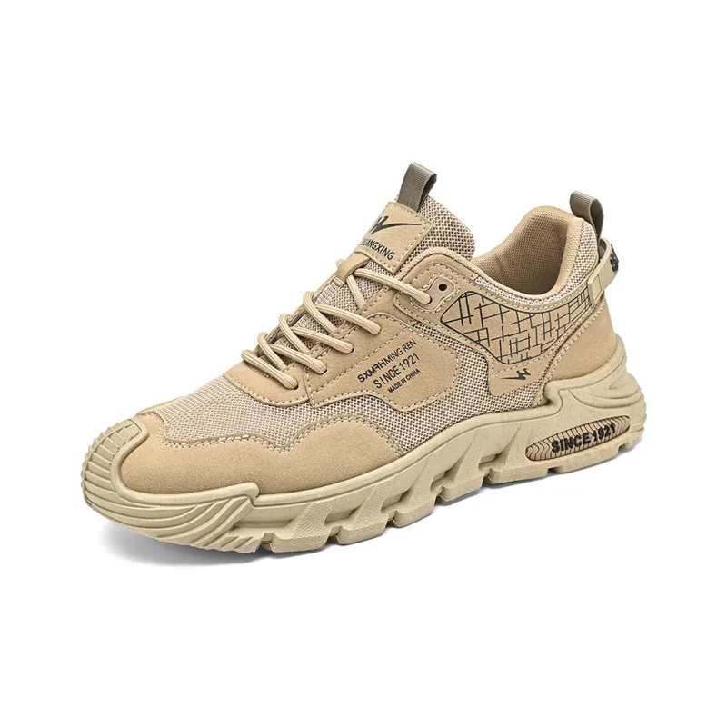 Binary Lightweight Height Increasing Rebound Low Top Casual Shoes Men's Khaki-2