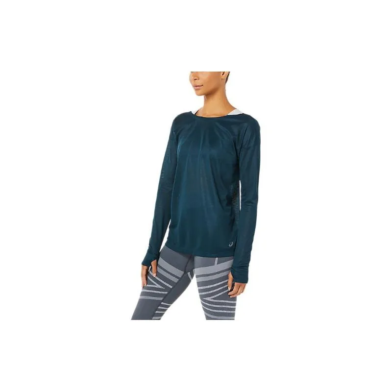 Asics Open Back Long Sleeve Top T-Shirt Women's French Blue-2
