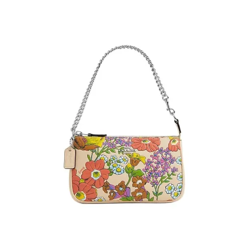 COACH Nolita Cow Leather One Shoulder Handbags Small Size Women's Ivory White