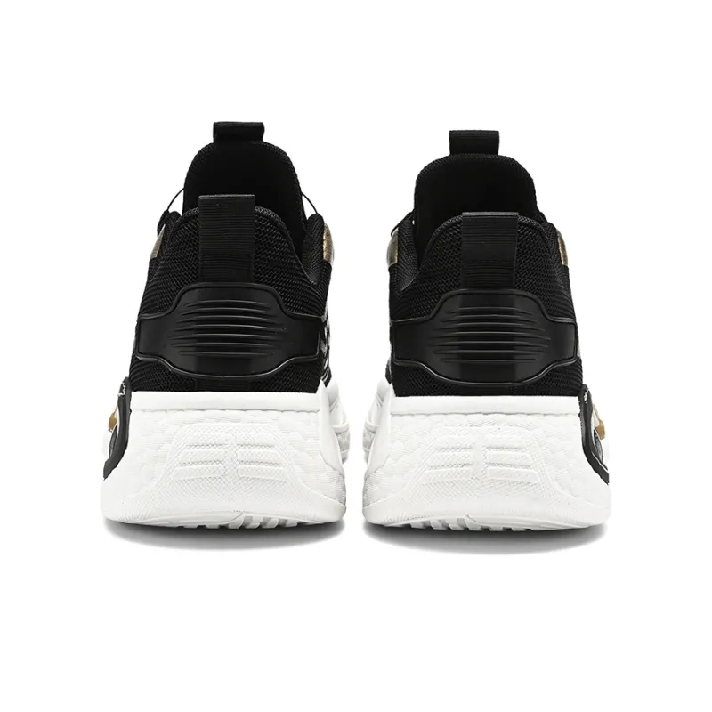 Binary Height Increasing Rebound Low Top Running Shoes Men's Black Gold-4
