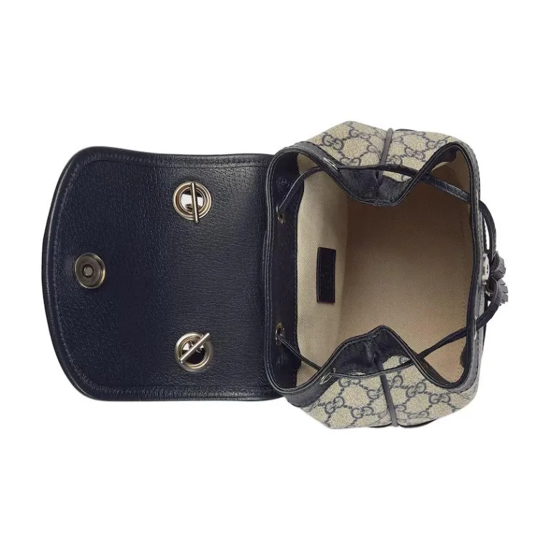 GUCCI Ophidia GG Supreme Canvas Backpack Mini Women's Beige & Blue-6
