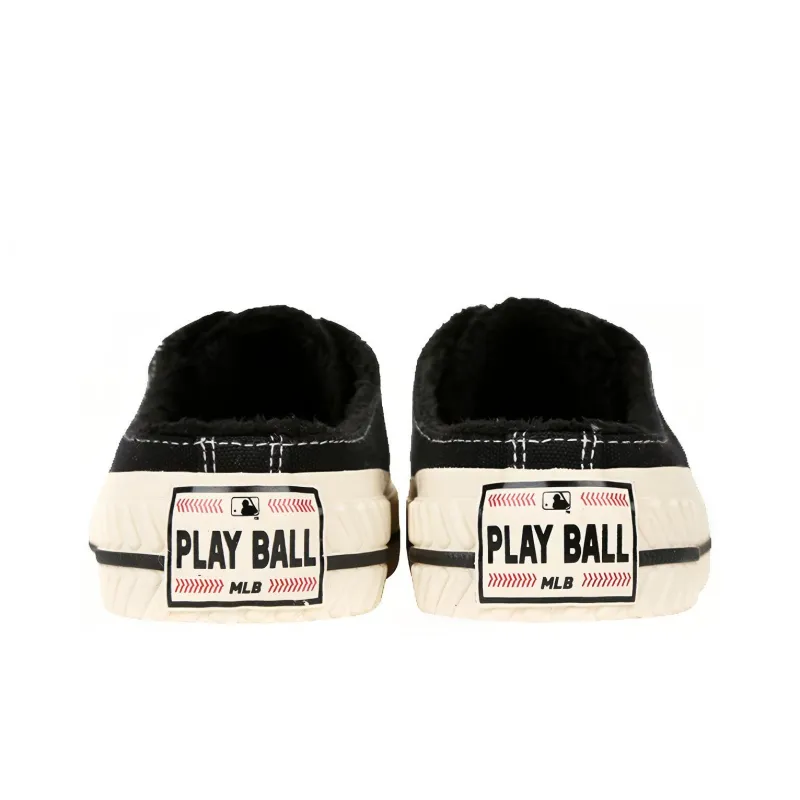 MLB Playball Mule Anti Slip Wear Resistant Lightweight Warm Low Top Canvas Shoes Unisex Black-4