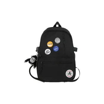NIGEER Nylon Backpack Regular Unisex Pure Black/Black & White/Light Blue & White/Dark Blue & White