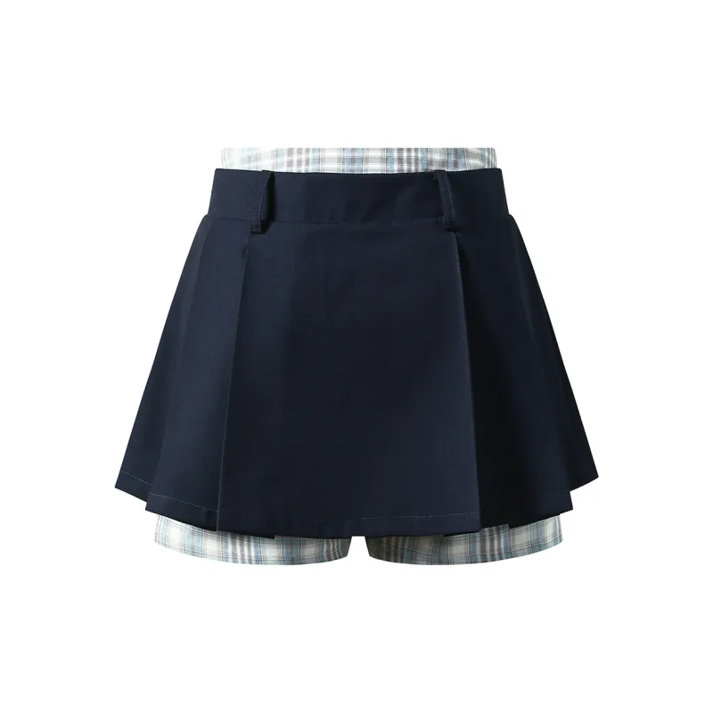 NTOT Casual Short Skirts Women's Navy Blue-1