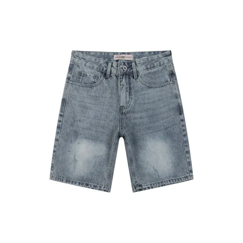 Tonlion Denim Shorts Men Vintage Light Blue