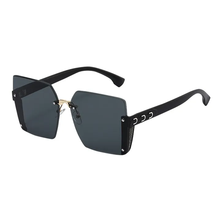 Narandu PC Square Sunglasses Women's Black Frame With Black Gray Lens/Ecru Frame With Graduated Tea Brown Lens-0