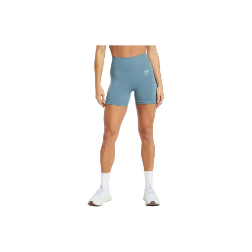 GYMSHARK Sports Shorts Women's Faded Blue Mud Gray Stone