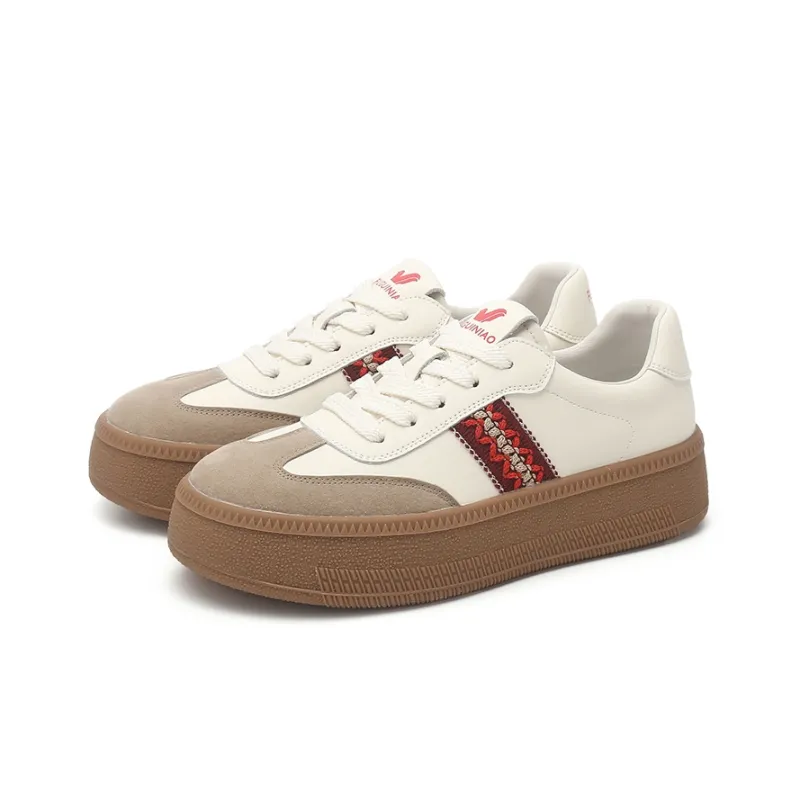 Rich Birds Synthetic Leather Low-Top Skateboard Shoes Women's-7