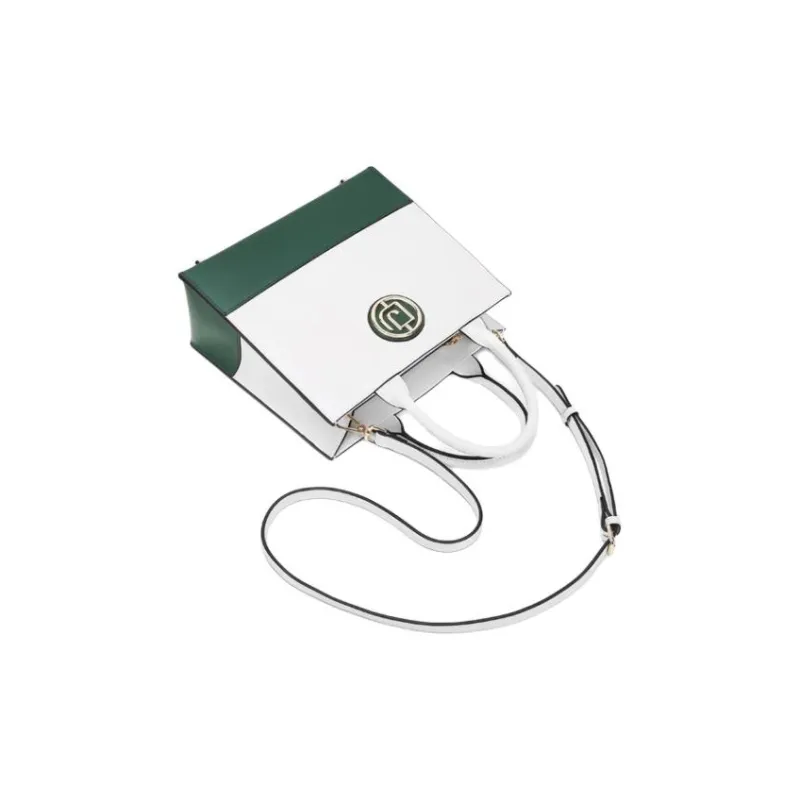DEERE JACK Cow Split Leather Tote Bag Shopping Bag Shoulder Bag Crossbody Bag Handbag Medium Size Women's White & Green-6