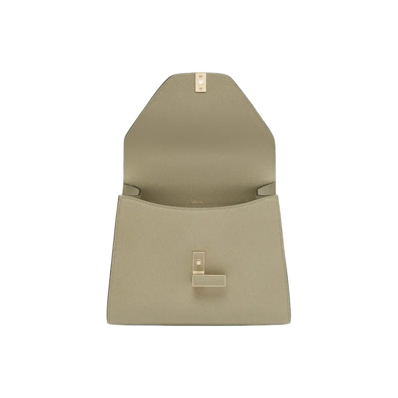 Valextra Iside Leather Shoulder Bag, Crossbody Bag, Handbag Medium Size Women's Tundra Green-2