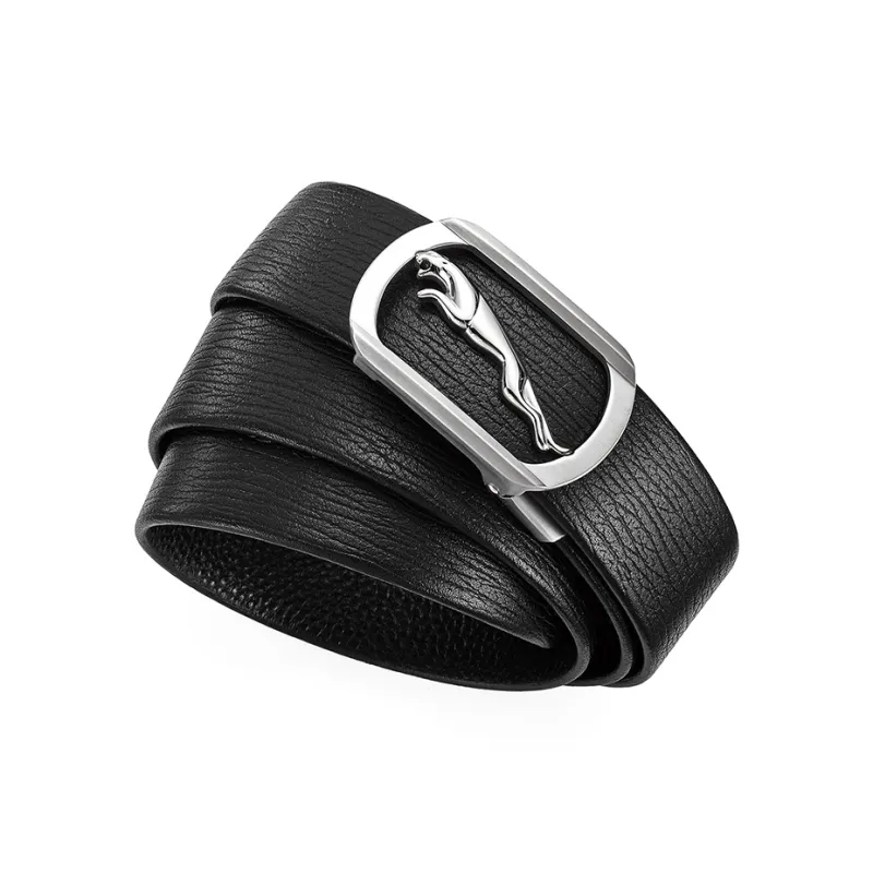JAGUAR Casual Cut Out Automatic Buckle Cow Leather Leather Belts Men's Black Width 3.4cm-5