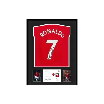 Three For Cristiano Ronaldo Ronaldo Manchester United Team Jersey EM Certificate Framed