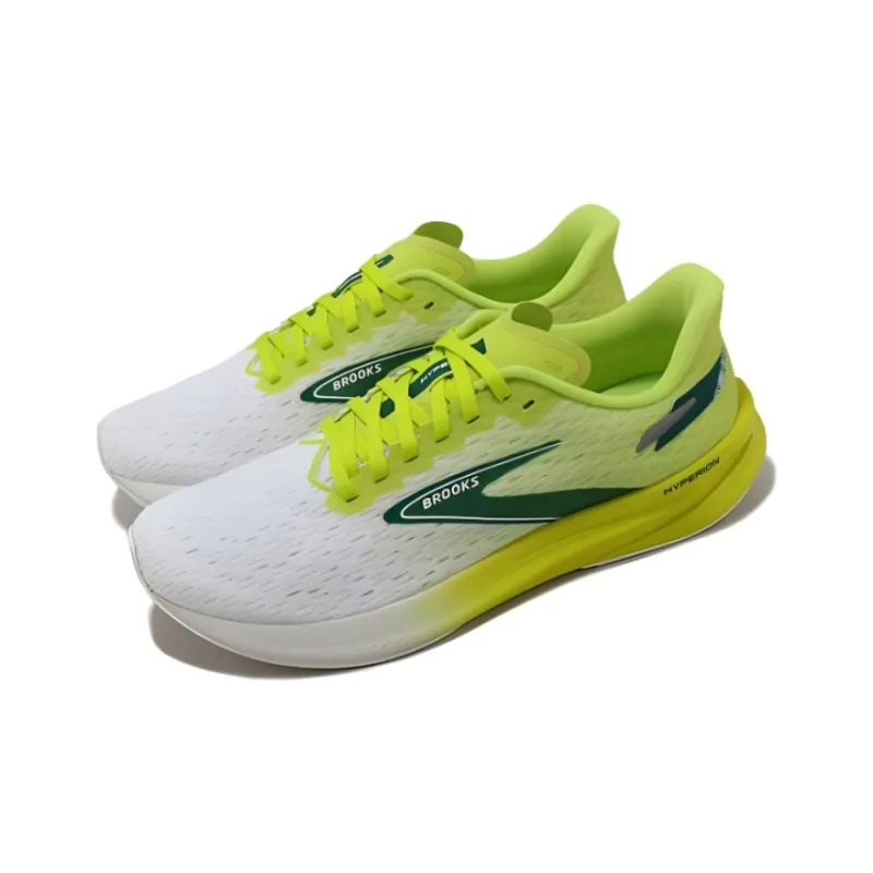 Brooks Hyperion Cushioning Wear Resistant Low Top Running Shoes Men's Yellow Green-2