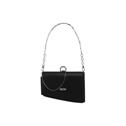 DEERE JACK Cow Leather Shoulder Bag, Crossbody Bag, Handbag Mini Women's Black