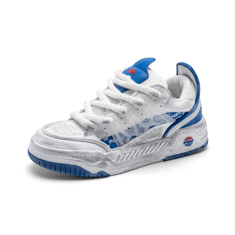 Pepsi Slip-Resistant Cushioning Abrasion-Resistant Low-Top Skateboard Shoes Men's-16