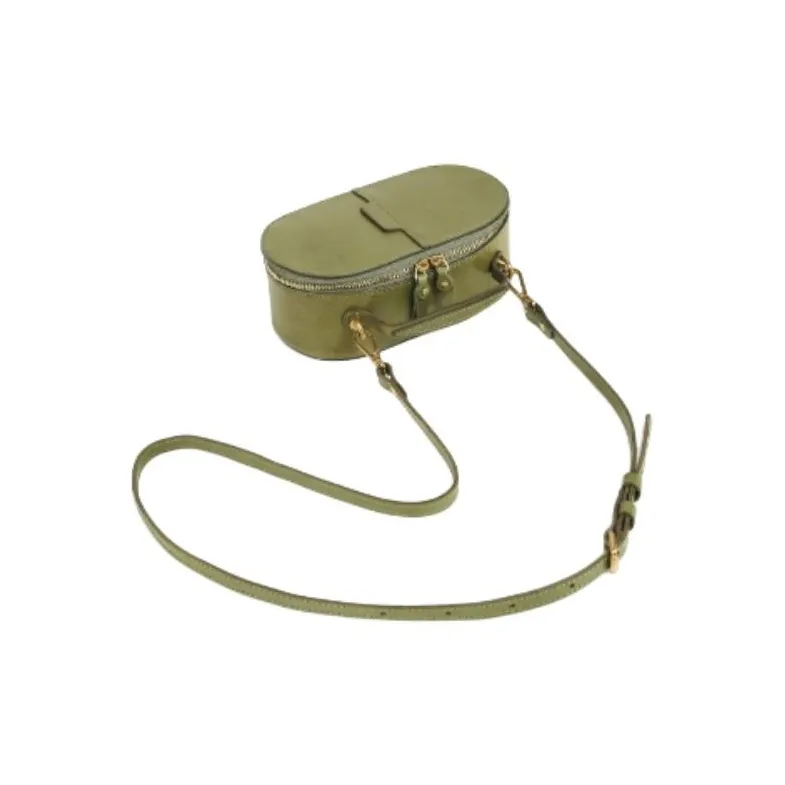 DEERE JACK Cow Leather X Crossbody Bag, Shoulder Bag Trumpets Women's Army Green-6