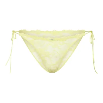 SKIMS STRETCH LACE TIE SIDE BIKINI Underpants Women's 1 Pack Lemonade
