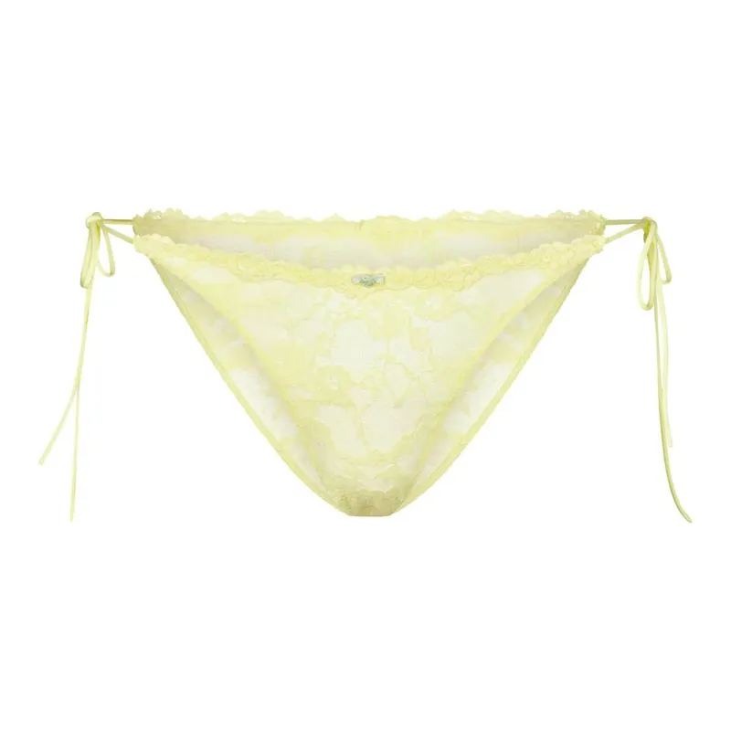 SKIMS STRETCH LACE TIE SIDE BIKINI Underpants Women's 1 Pack Lemonade-0