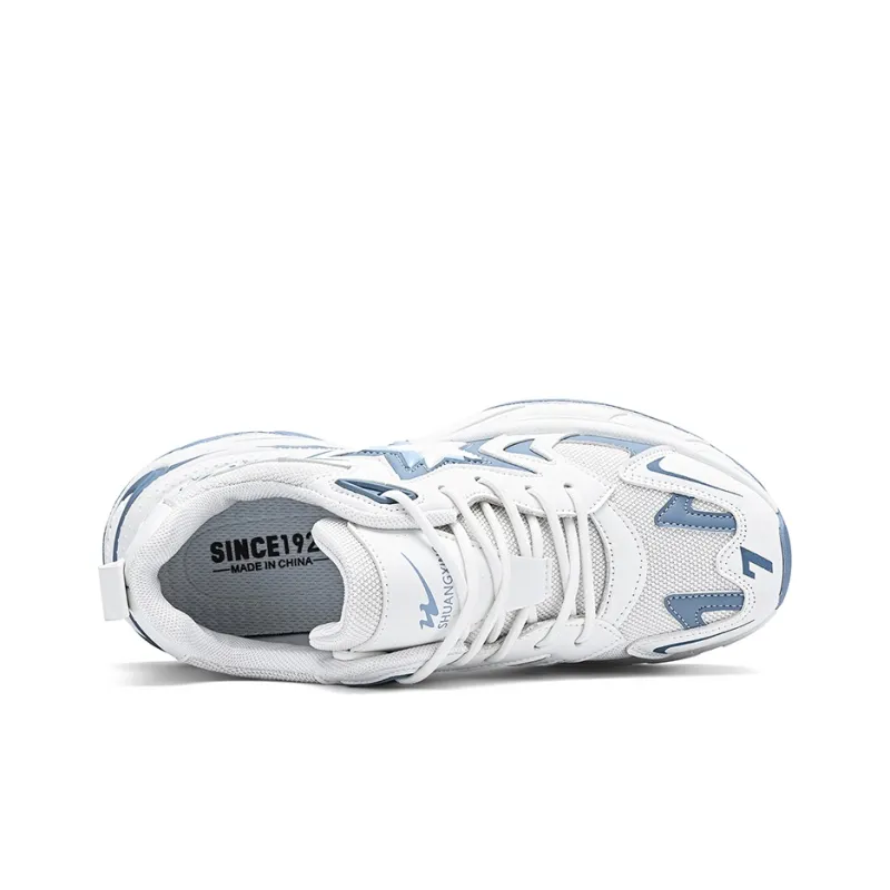 Binary Low Top Chunky Sneakers Men's White Blue-4
