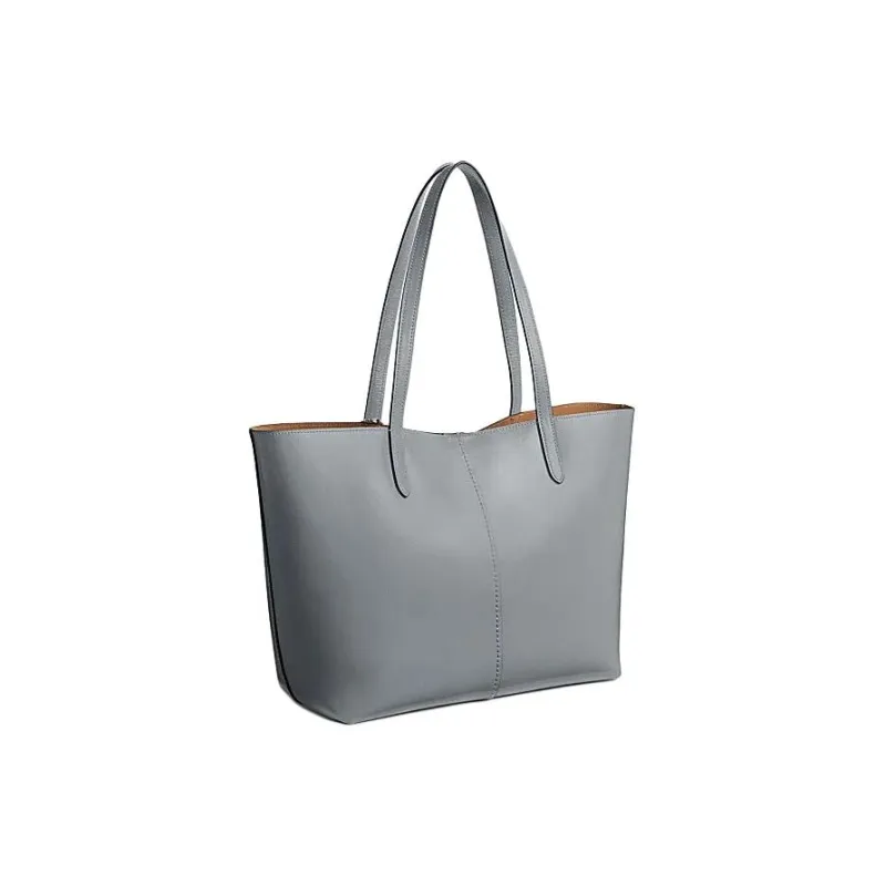 COACH Cow Leather One Shoulder Handbags Large Size Women's Gray Blue-1