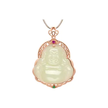 Princess Cui Hetian Jade Pendants Unisex Pale Greenish White Jade