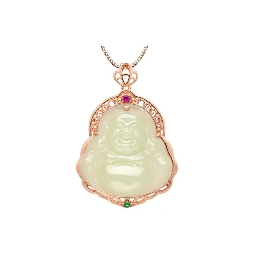 Princess Cui Hetian Jade Pendants Unisex Pale Greenish White Jade