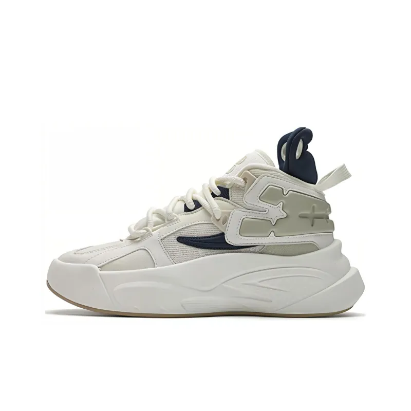 FILA FUSION THE MASH Cushioning Wear Resistant Low Top Vintage Basketball Shoes Men's White-0