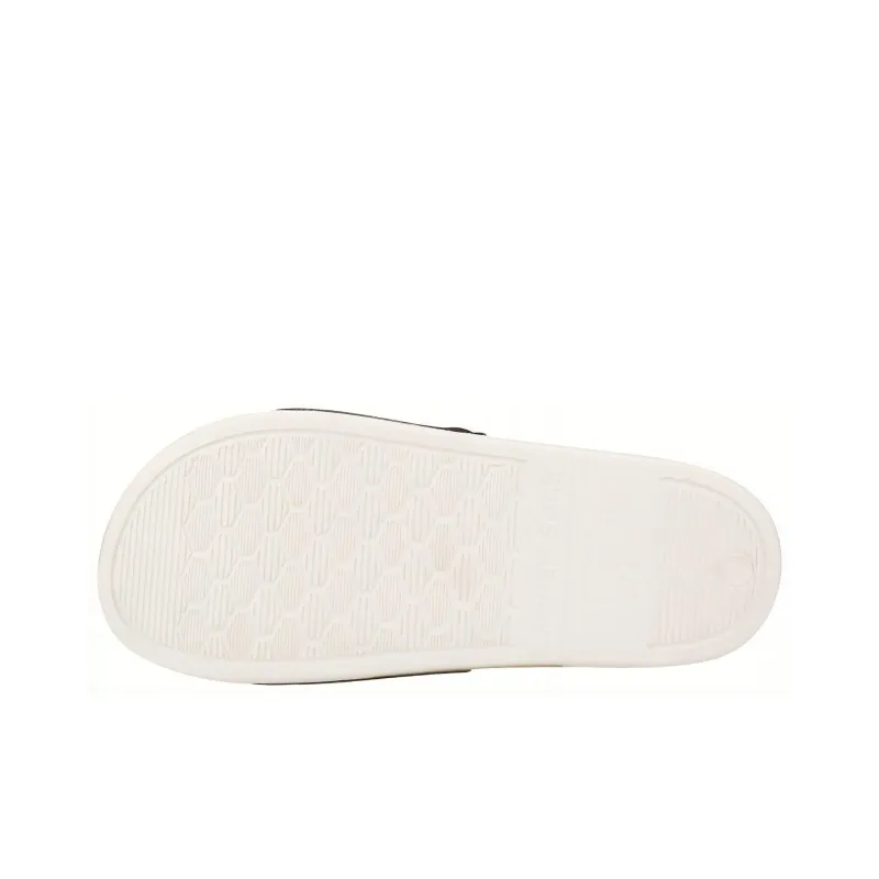 MLB Slipper Rubber Sole Odor Resistant Slide Slippers Unisex Black White-5