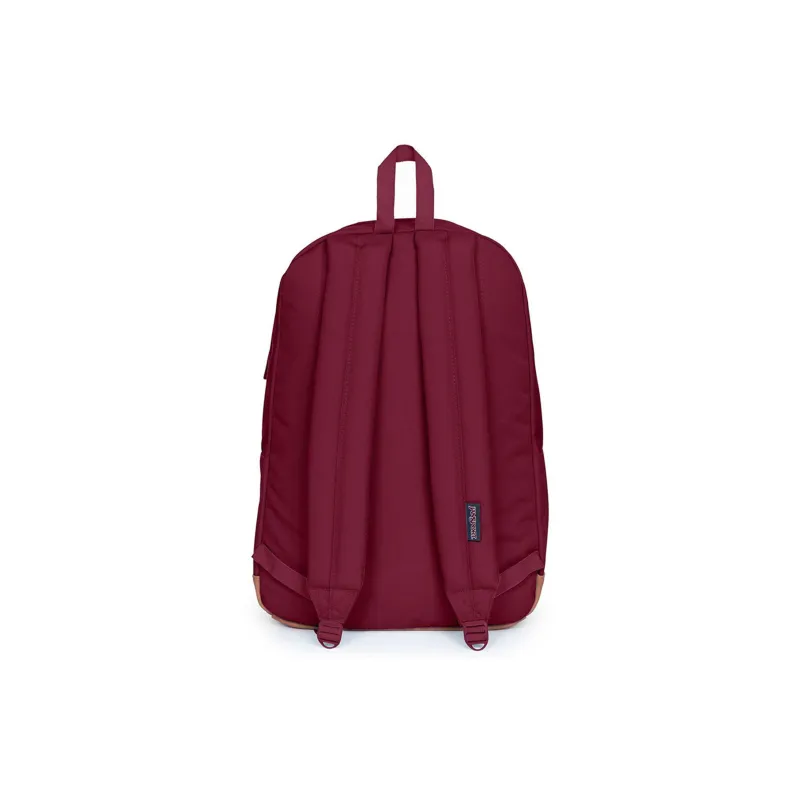 JanSport Artificial Leather Backpack Unisex Reddish Brown-2