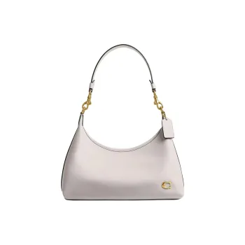 COACH Juliet Glove Tanned Leather Handbag, Shoulder Bag Large Size Women's Brass & Chalk