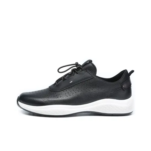 Satchi Cushioned Wear-Resistant Lightweight Breathable Slip-Resistant Low-Top Casual Shoes Men's Black 4CM