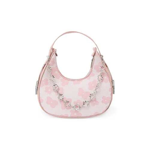 Bywhich PU Moon Shaped Shoulder Bag Regular Women's Pink/Blue