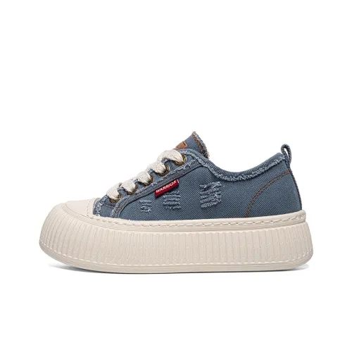 WARRIOR Canvas Shoes Women's Low-Top Dark Blue