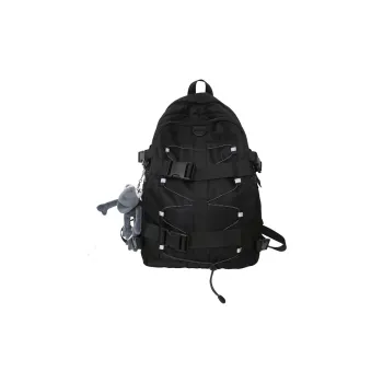 NIGEER Nylon Backpack Regular Unisex Black/Light Gray