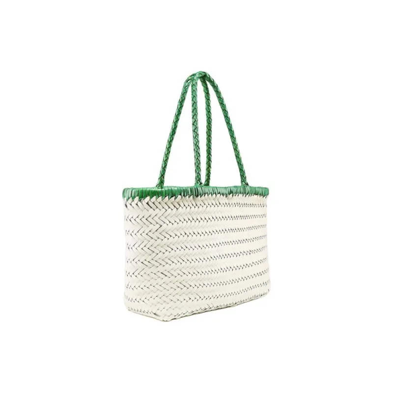 DEERE JACK Cow Leather Tote Bag, Shopping Bag, Handbag Tubas Women's White-2