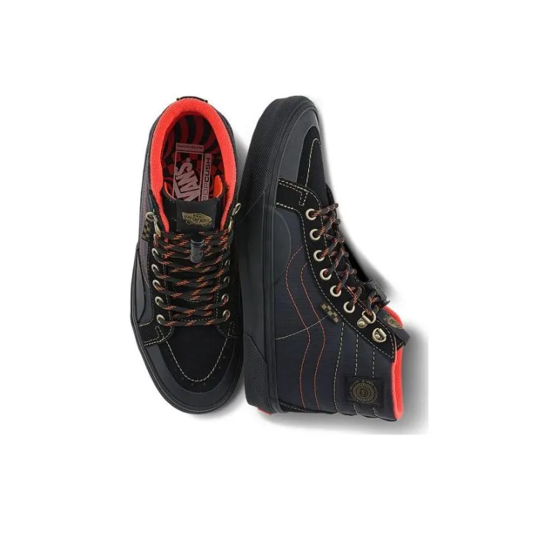 Vans Skate Sk8 Hi Reissue X Spitfire Wheels 'Black Flame'-2