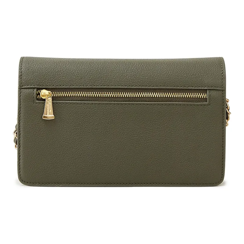 AQUASCUTUM Embossed Cow Leather Crossbody Bag Shoulder Bag Backpack Women's Brown & Black-19