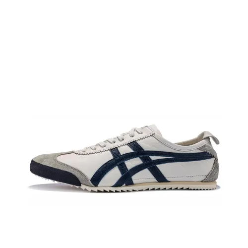 Onitsuka Tiger MEXICO 66 Deluxe Non slip Lightweight Low Top Casual Shoes Men's White Gray Blue