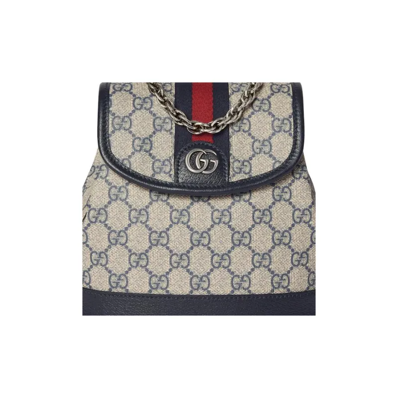 GUCCI Ophidia GG Supreme Canvas Backpack Mini Women's Beige & Blue-7
