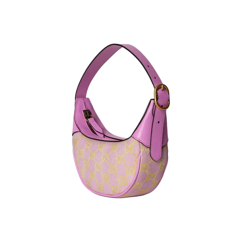 GUCCI Ophidia Canvas With Leather Canvas Bag Handbag Shoulder Bag Women's Light Purple & Yellow-1