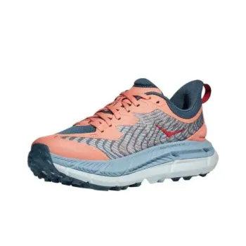 HOKA ONE ONE Mafate Speed 4 Cushioning Breathable Low Top Running Shoes Unisex Pink Gray