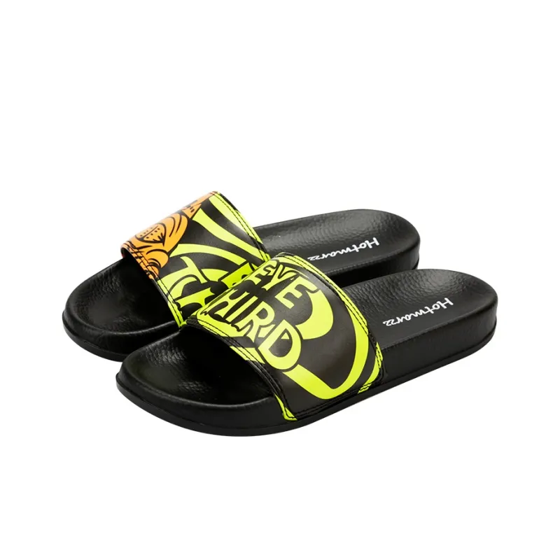 HOTMARZZ Slide Slippers Unisex Black/Neon Green-3